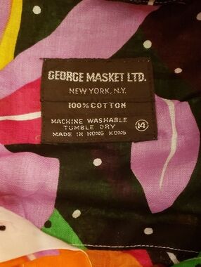 George Masket Ltd. Colorful Cotton Top - Black & Purple Print